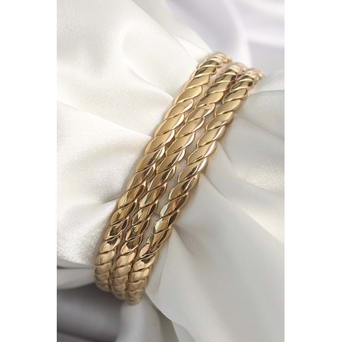 316L Çelik Gold Renk 60 mm Burma Ajda Model Kadın Bileklik